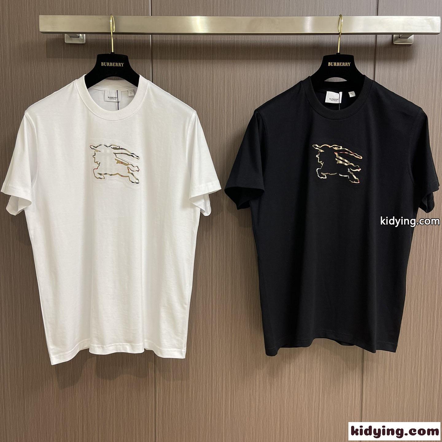 チェックEKD コットンTシャツ バーバリー Tシャツ コピー クルーネック 半袖-0