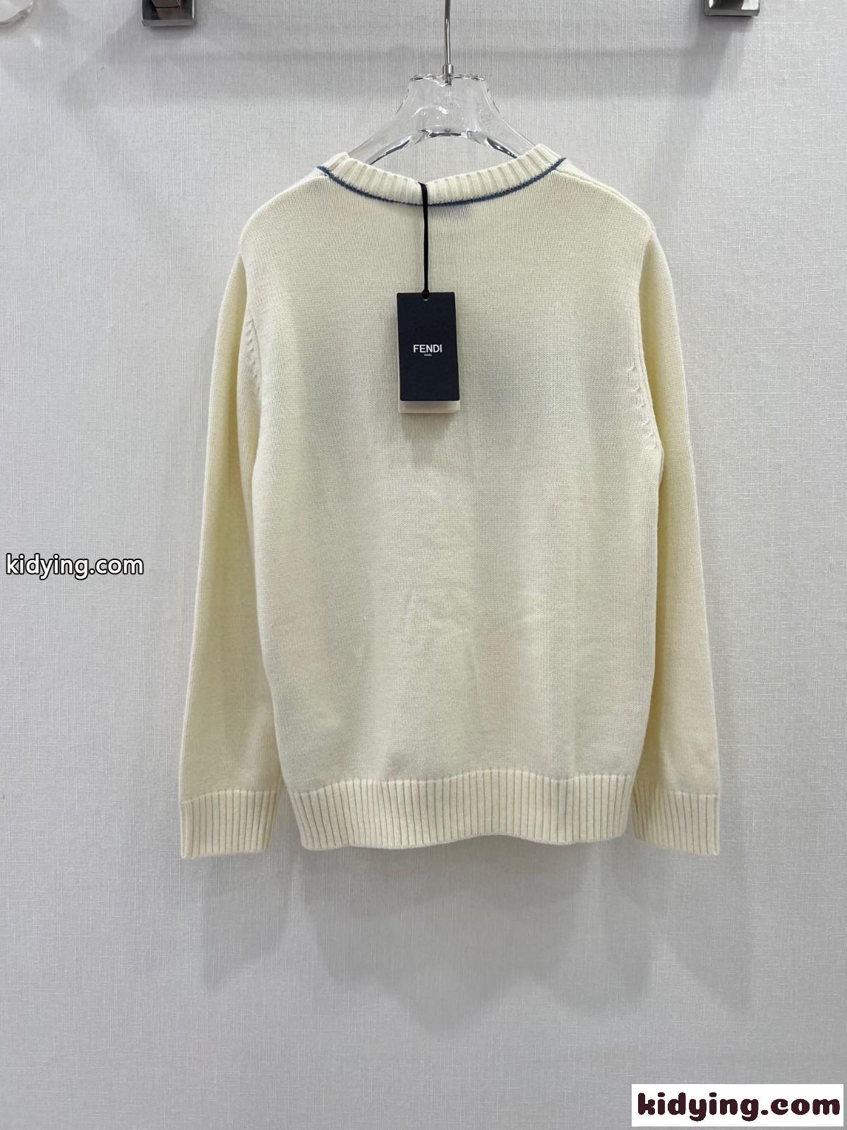 シンプル 可愛い クルーネック 長袖 フェンディ セーター コピー レディース ファッション-4