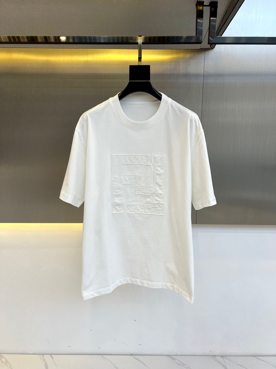 カジュアル リラックス コットン 半袖Tシャツ フェンディ Tシャツ コピー ホワイト-0