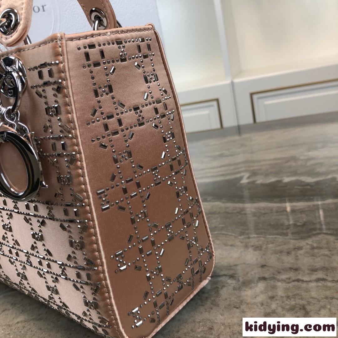 大人気 LADY DIOR カナージュ サテン ハンドバッグ クリスチャン・ディオール バッグ コピー ピンク-2