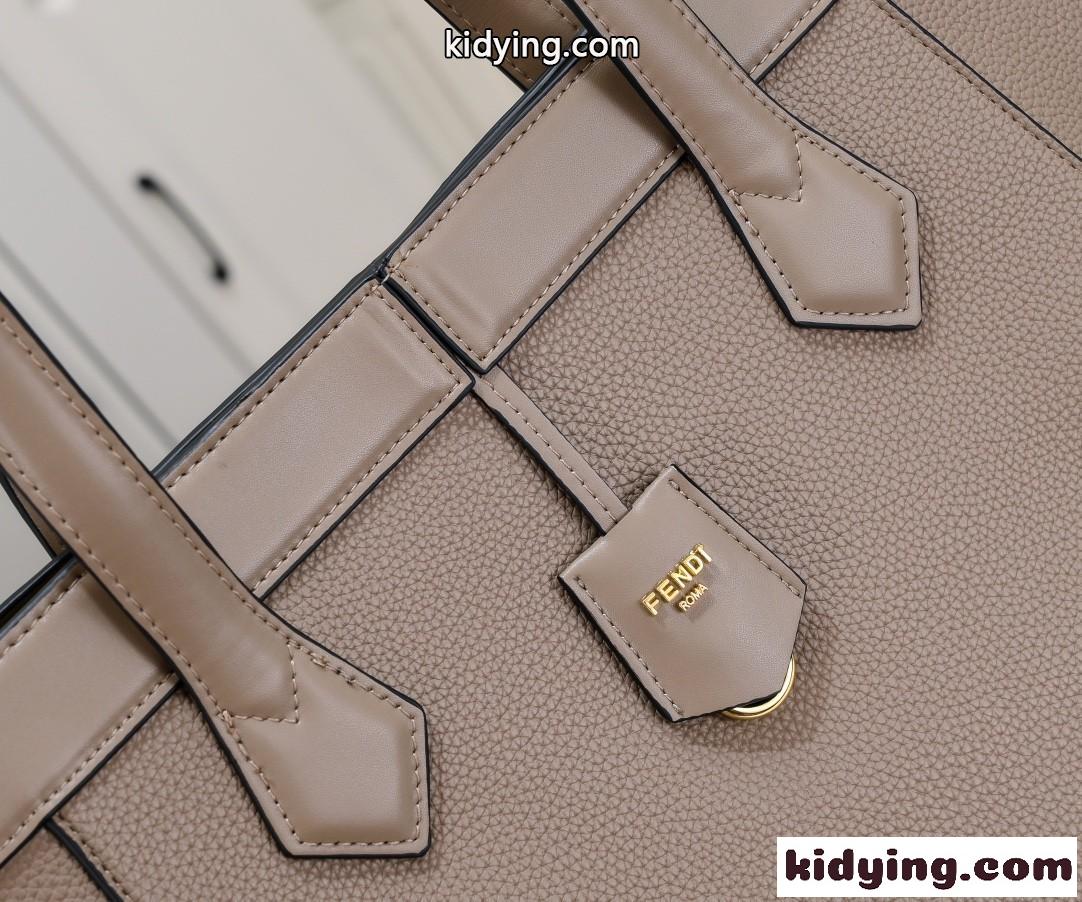 フェンディ バッグ コピー Fendi Origami ラージ グレーレザー 変形バッグ-4