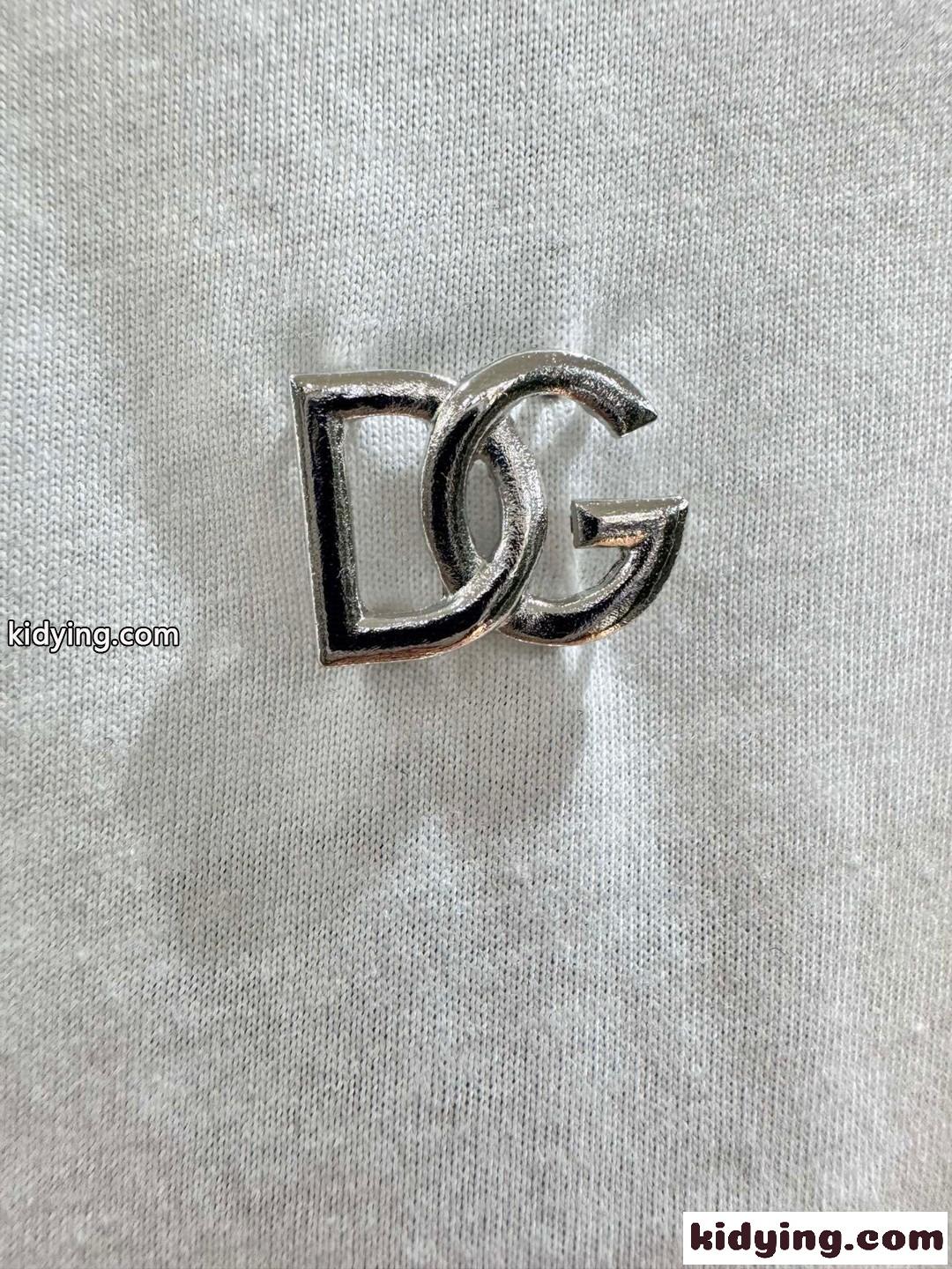 レースインサート&DGロゴ コットンTシャツ ドルチェ&ガッバーナ 半袖Tシャツ 偽物 ホワイト-4