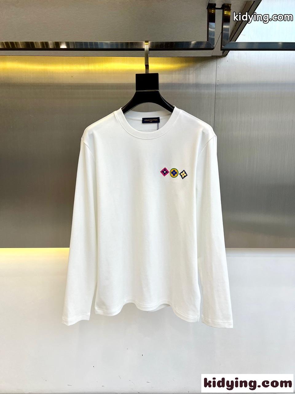 ベーシック 合わせやすい 快適 ルイヴィトン Tシャツ コピー 長袖Tシャツ ホワイト-0