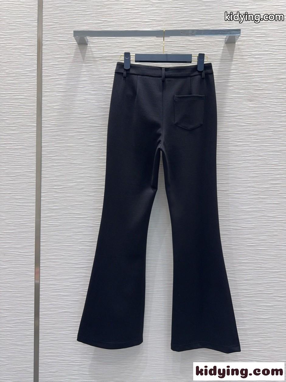 エレガント フレア トラウザーズ ルイ・ヴィトン パンツ コピー ブラック-4