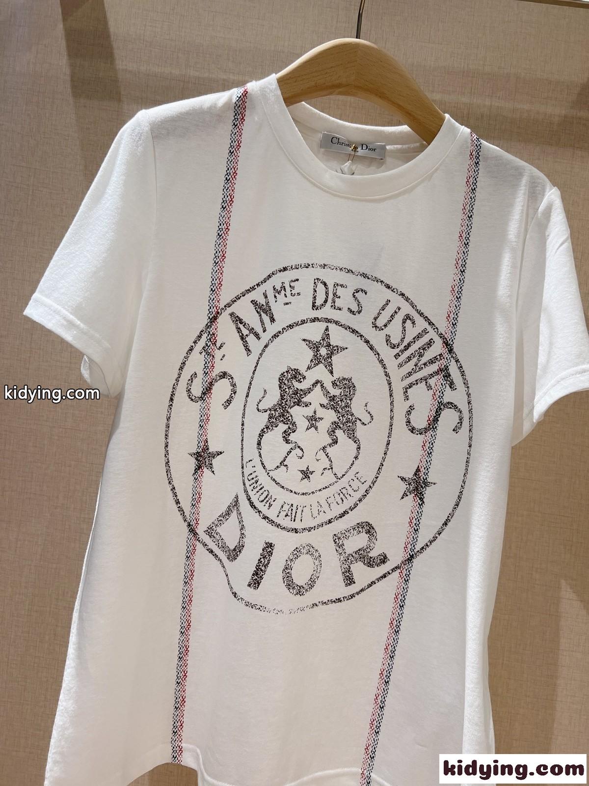 カジュアル 着心地いい プリント クルーネック トップス クリスチャン・ディオール Tシャツ コピー 半袖 人気-4