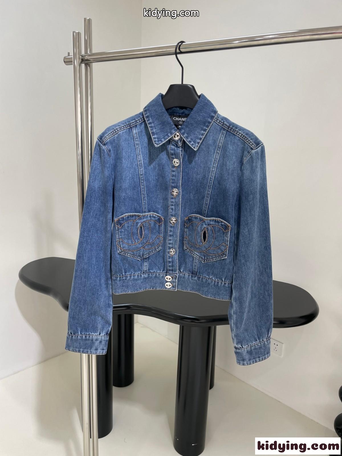 シャネル ジャケット コピー レディース ショート デニムジャケット-1
