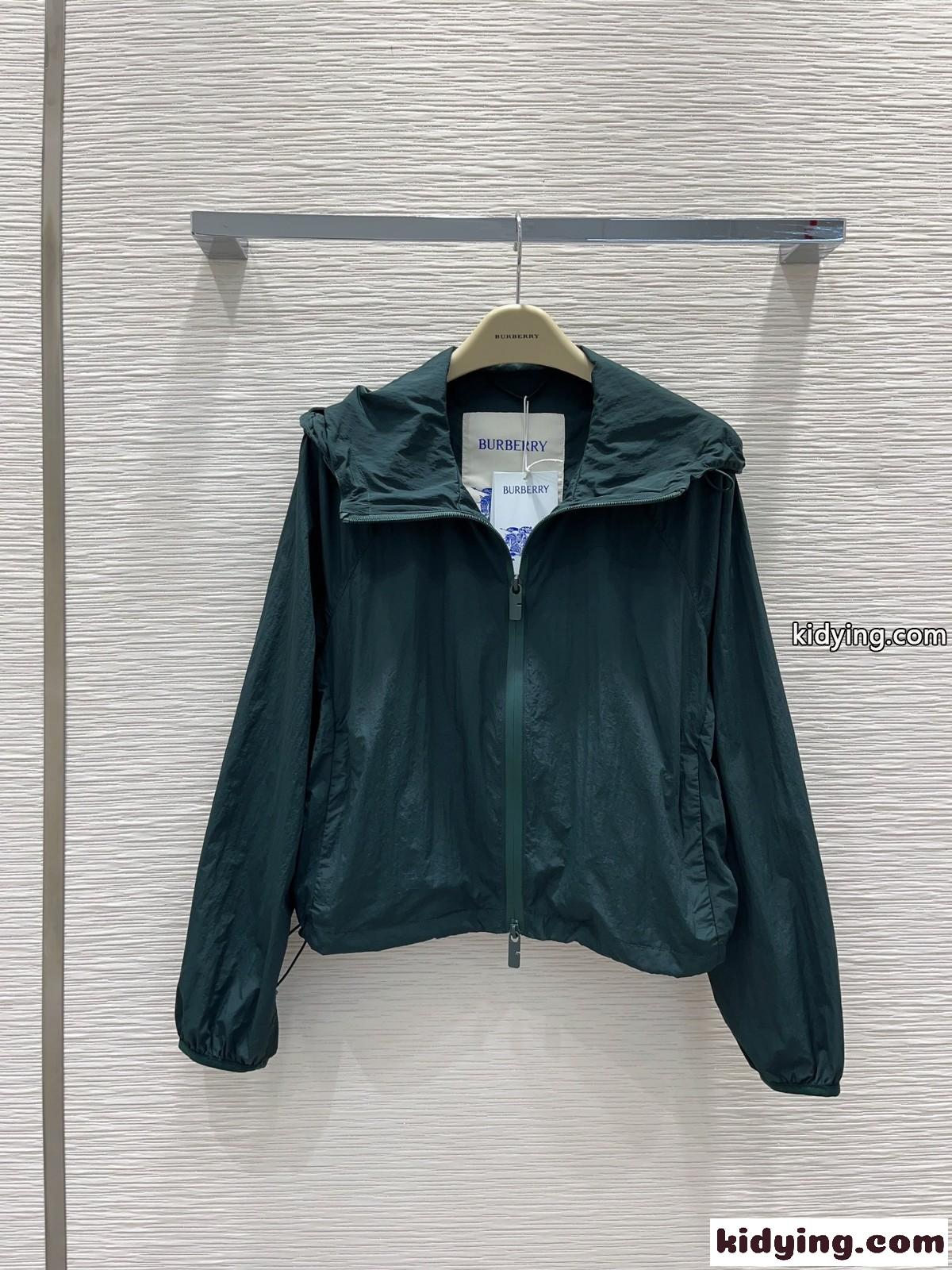 クロップド フード付きジャケット バーバリー ジャケット コピー グリーン-0