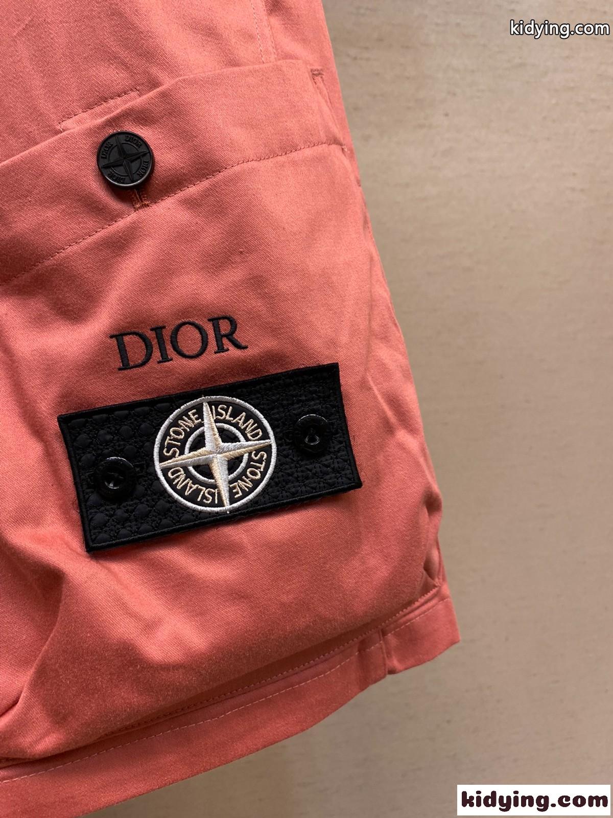 クリスチャン・ディオール パンツ コピー DIOR AND STONE ISLAND バミューダショートパンツ レッド-4