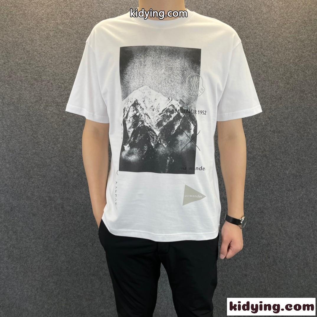 カジュアル ゆったり プリント クルーネック モンクレール tシャツ コピー コットン かっこいい トップス-2