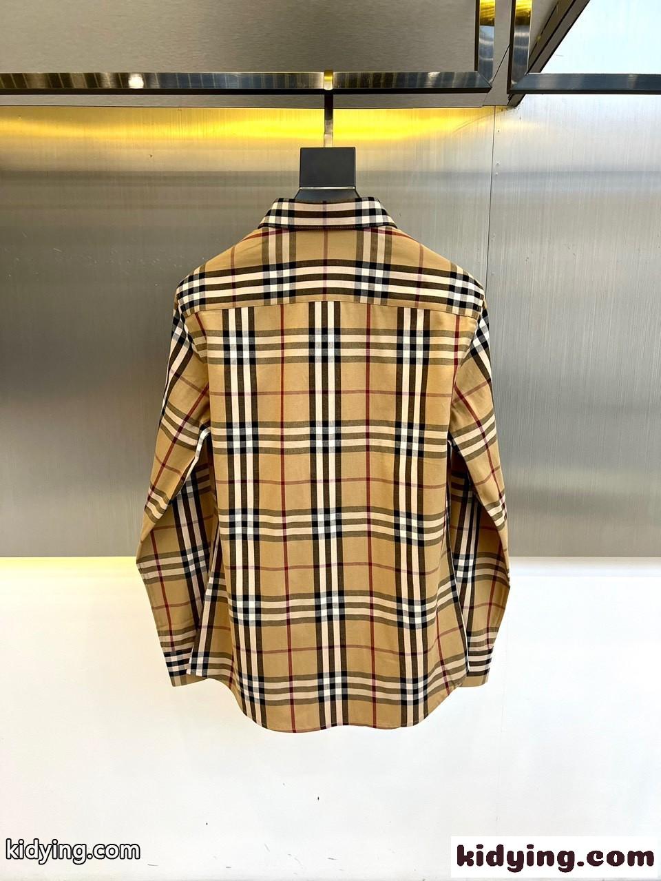 定番 コットン チェックシャツ バーバリー シャツ コピー ロングスリーブ-3