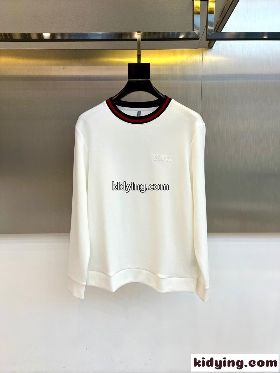 カジュアル 定番 ウェブストライプ スウェットシャツ グッチ Tシャツ コピー ホワイト-0