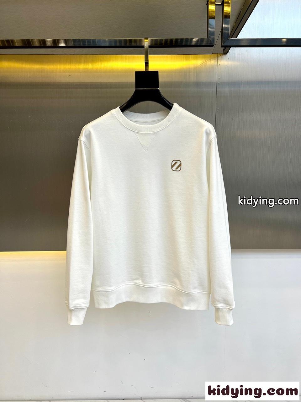 定番 合わせやすい スウェットシャツ エルメネジルド・ゼニア Tシャツ コピー ホワイト-0