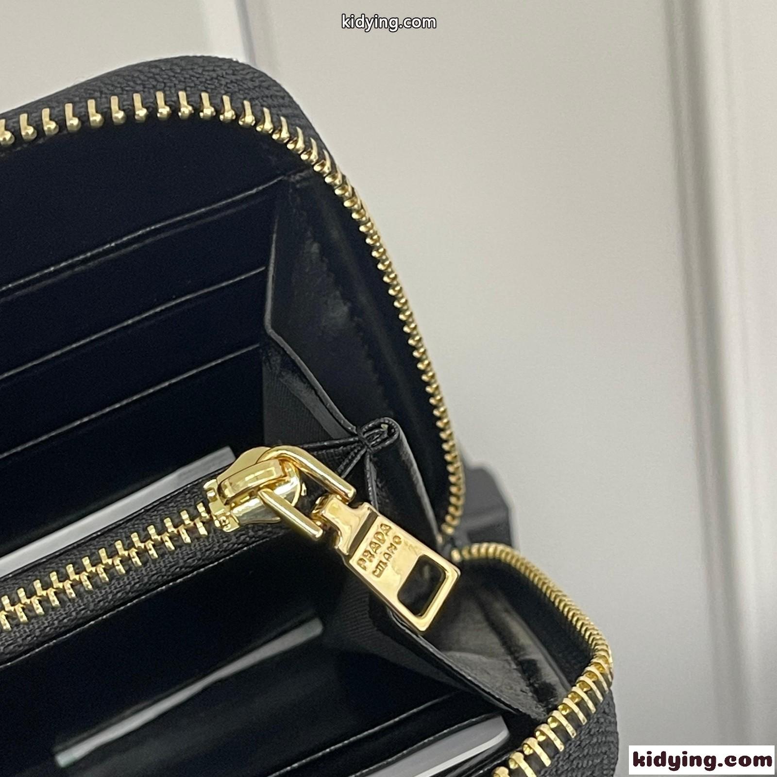 シンプル 上品 ラウンドファスナー 長財布 プラダ 財布 コピー ユニセックス ブラック-4