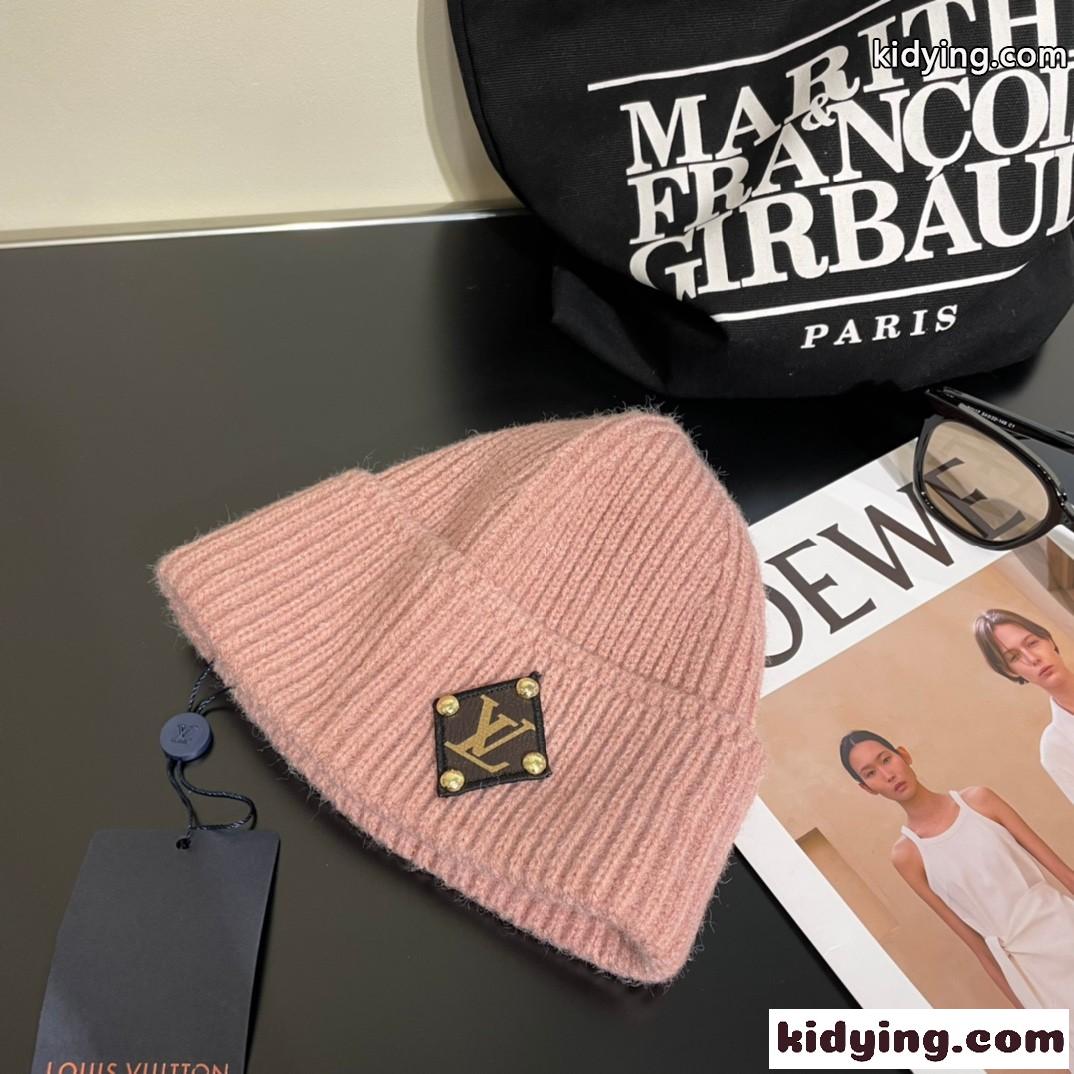 定番 合わせやすい ビーニー・LV ニットキャップ ルイヴィトン 帽子 偽物 ピンク-3