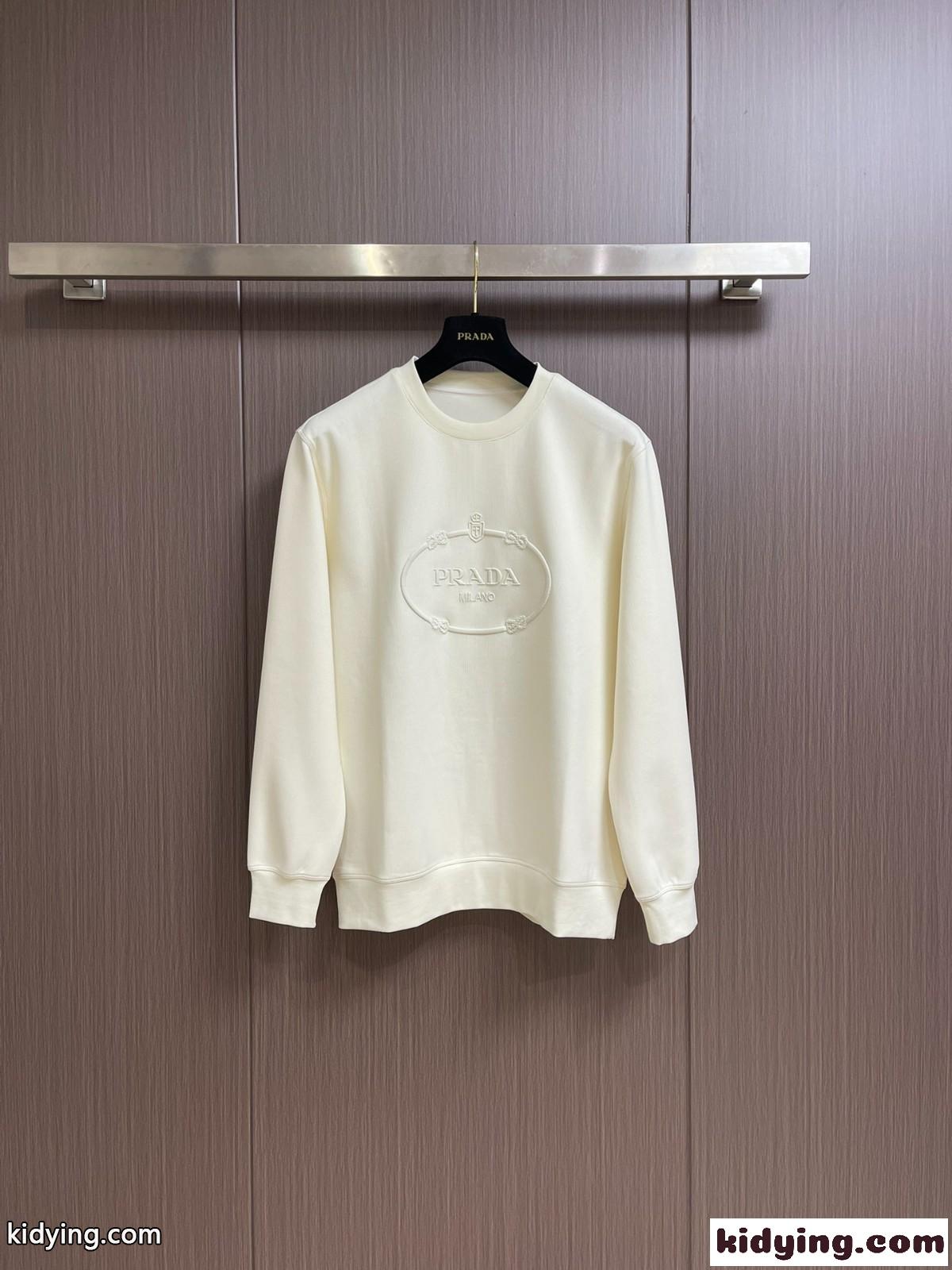 プラダ Tシャツ コピー 定番 カジュアル スウェットシャツ ホワイト-0
