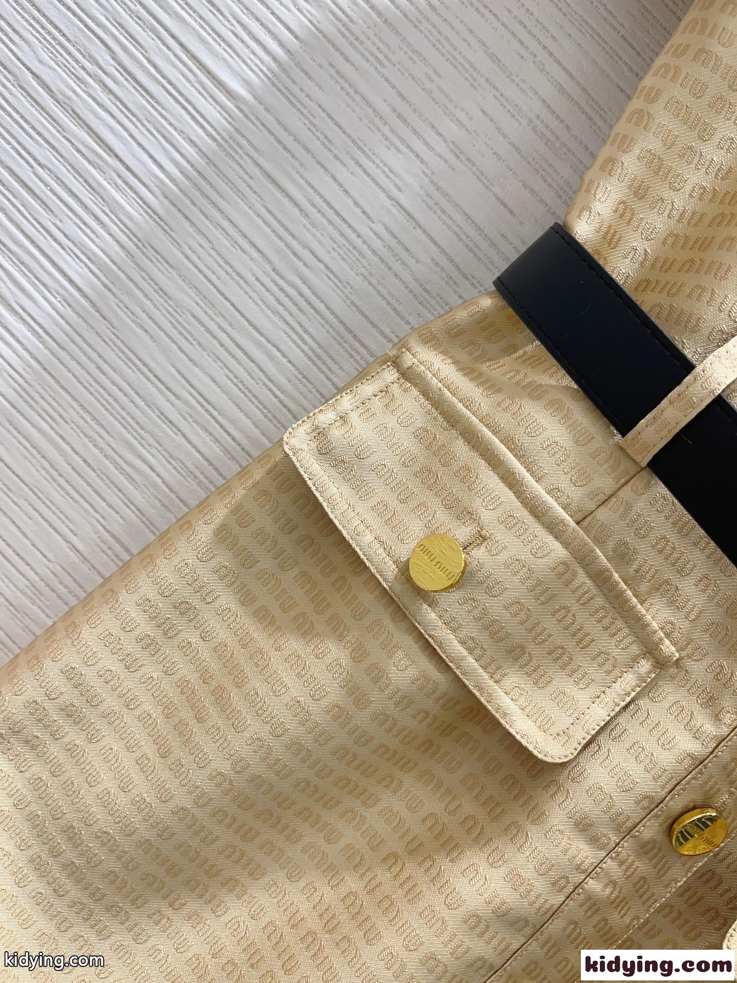 定番 上品 ベルト付き ジャガード 半袖ドレス ミュウミュウ ワンピース コピー-1