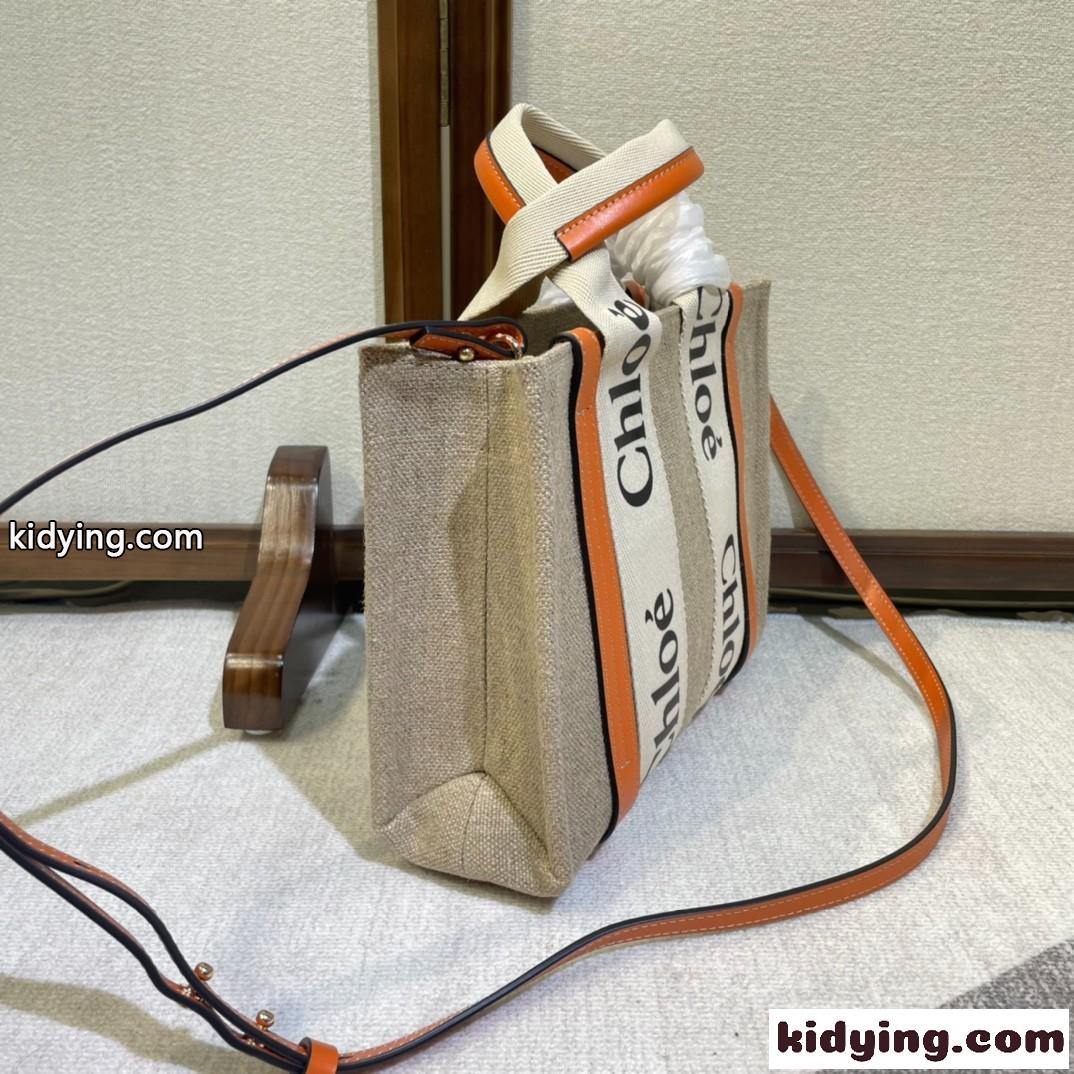 人気 WOODY スモール トートバッグ クロエ バッグ コピー オレンジ-1