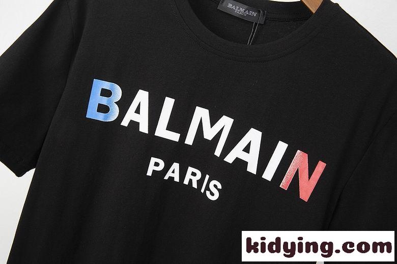 ベーシック ロゴプリント クルーネック バルマン Tシャツ コピー 半袖 定番 合わせやすい-4