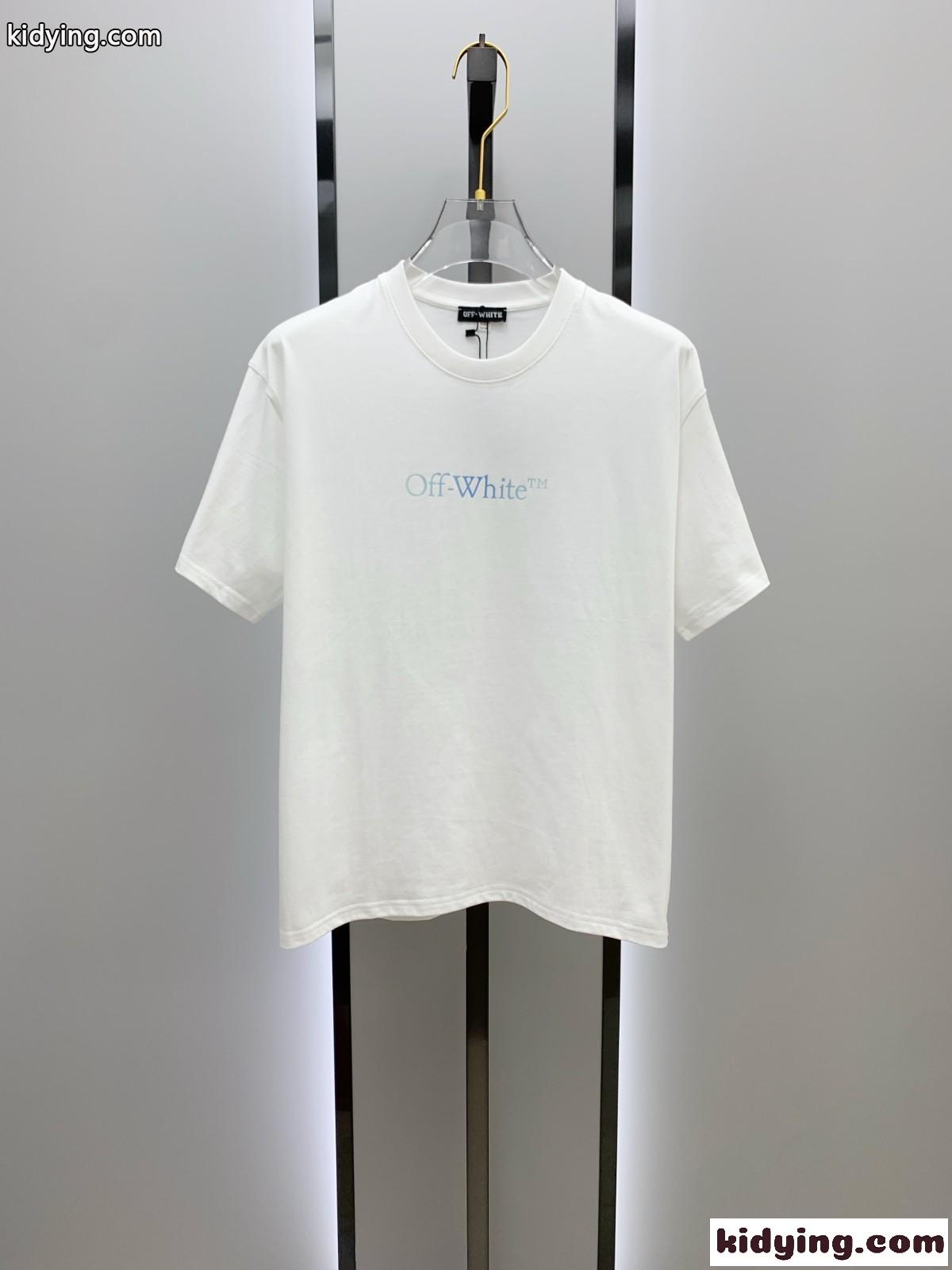 カジュアル ロゴ入り オフホワイト Tシャツ コピー コットン 半袖Tシャツ ホワイト-0