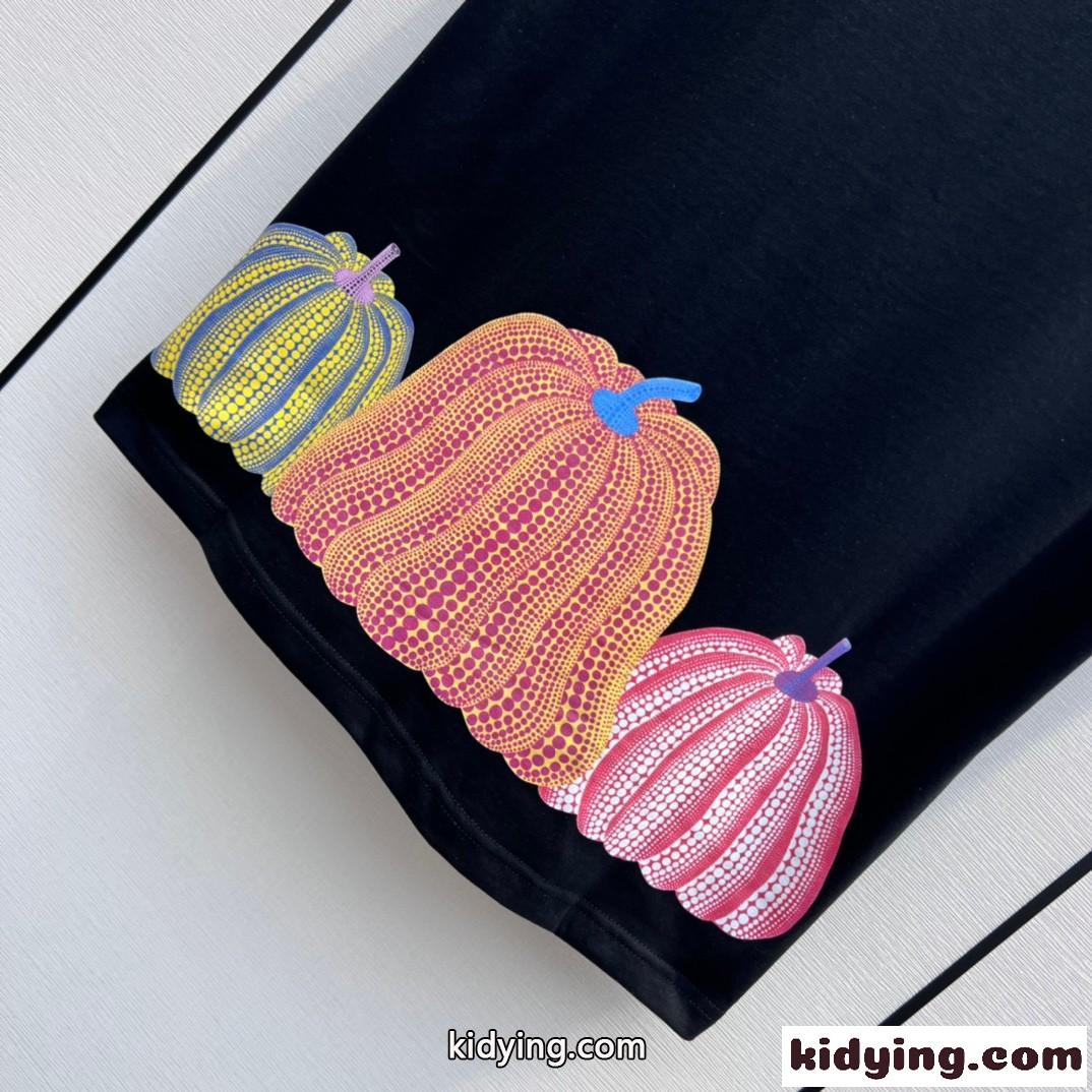 LV × YK パンプキンプリンテッドTシャツ ルイ・ヴィトン Tシャツ コピー ユニセックス-4