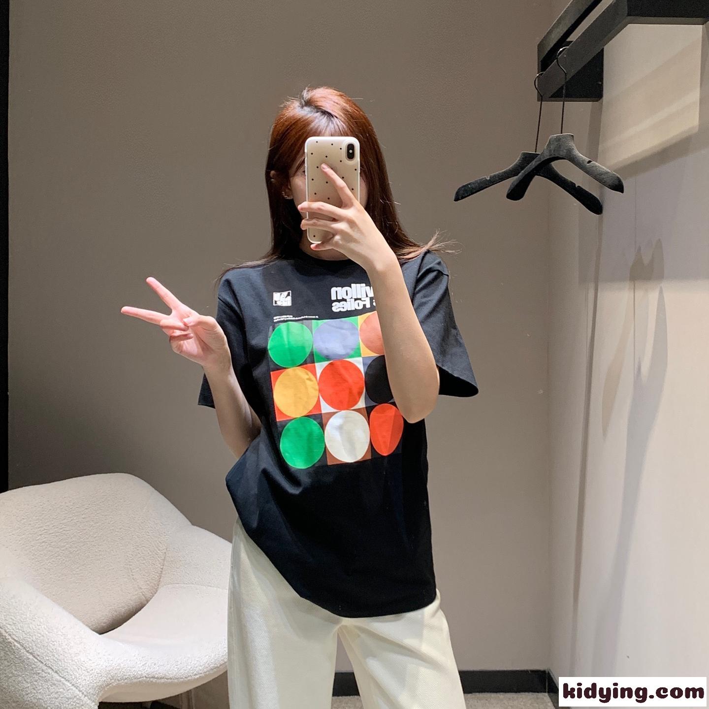 パヴィヨン デ フォリ プリント コットン Tシャツ ヴァレンティノ 半袖Tシャツ スーパーコピー ユニセックス ブラック-0