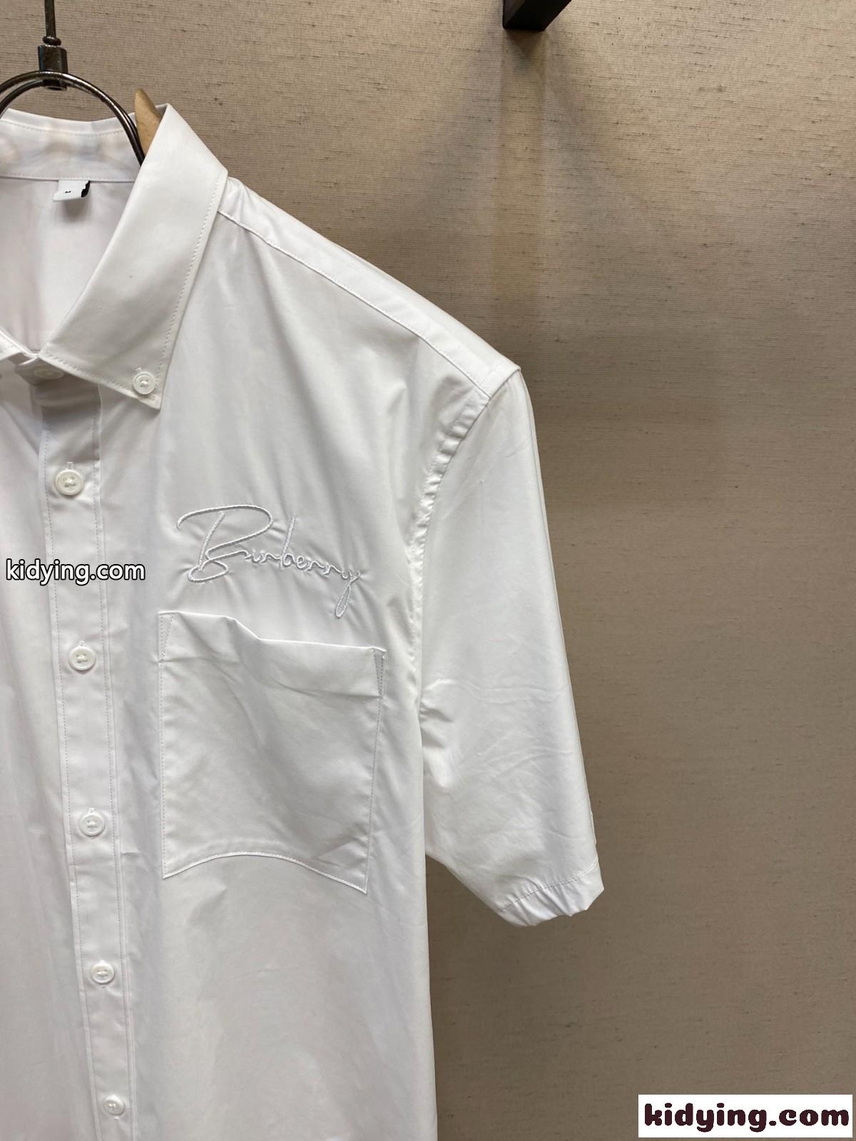 シンプル 上品 ショートスリーブシャツ バーバリー シャツ 偽物 ホワイト-0