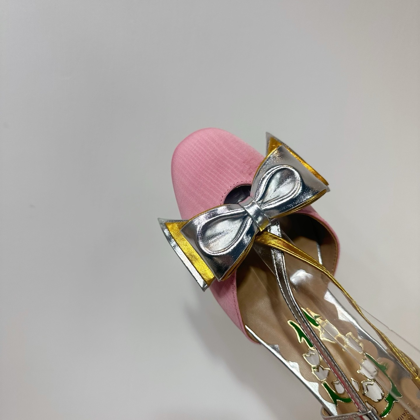可愛い ヴァレンティノ モアレファブリック スリングバック パンプス スーパーコピー ピンク-2