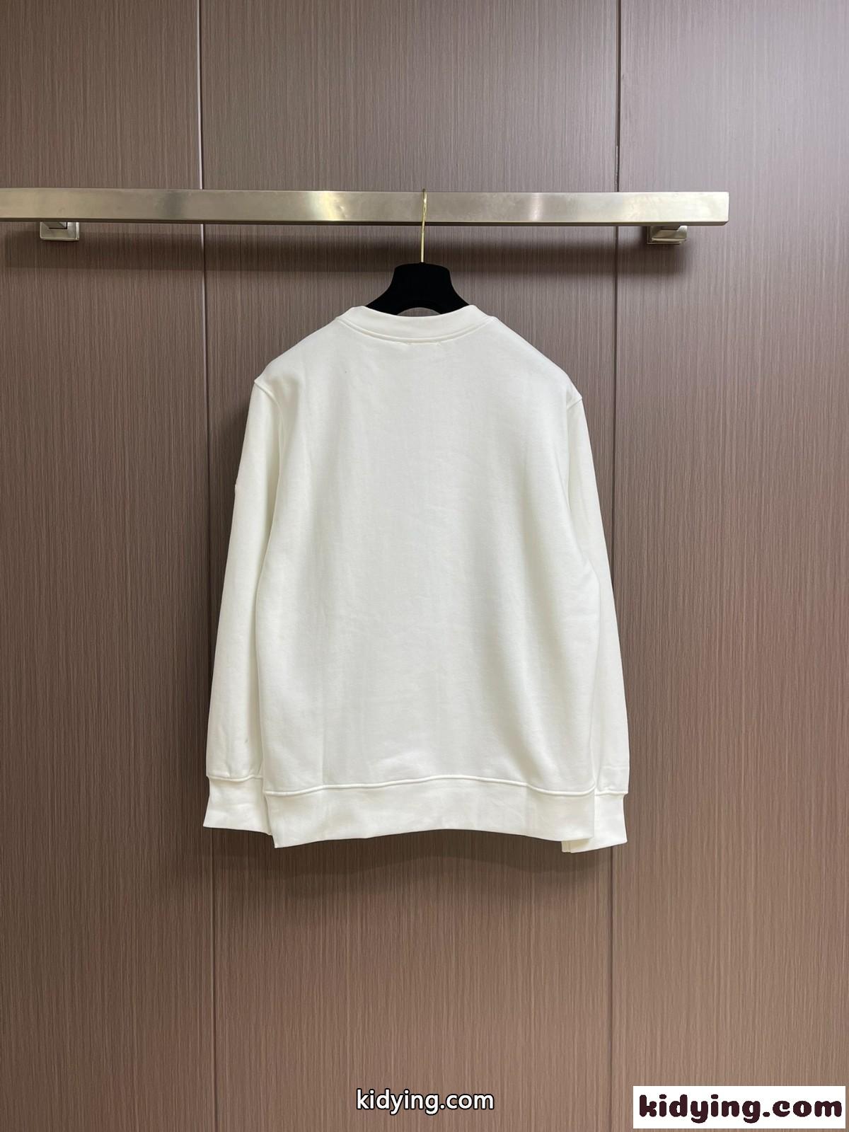 お洒落 ロゴプリント クルーネック スウェットシャツ モンクレール Tシャツ コピー ホワイト-0