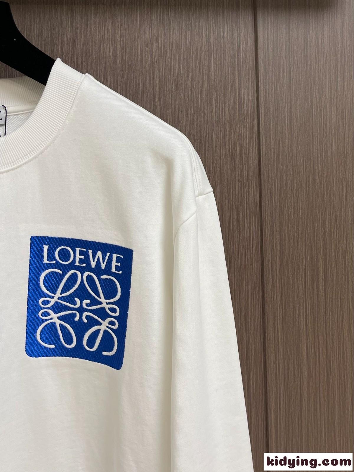 ユニセックス コットン スウェットシャツ ロエベ Tシャツ コピー ホワイト-2