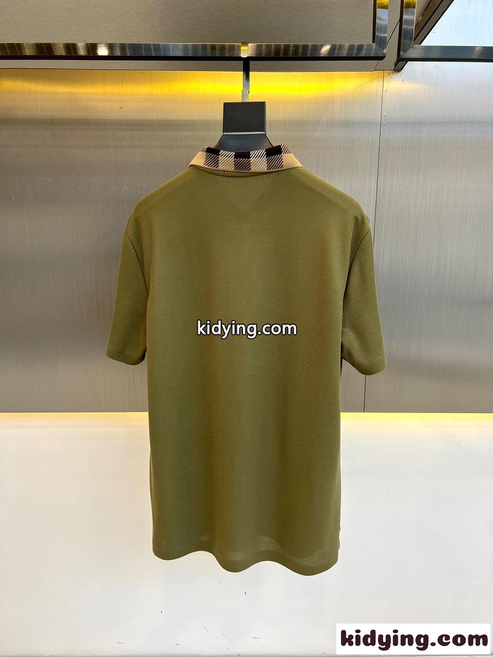 クラシック コットン ポロシャツ バーバリー Tシャツ コピー グリーン-4