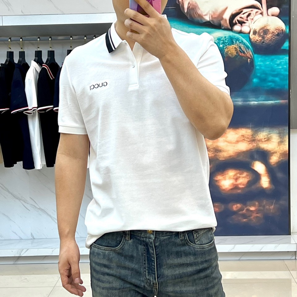 クラシック カジュアル グッチ Tシャツ 偽物 半袖 ポロシャツ コットンピケ-2