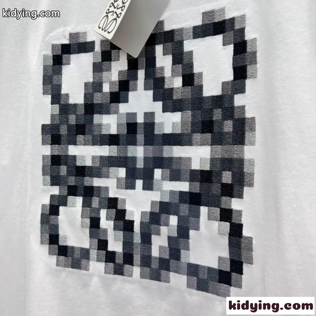 アナグラム ピクセレイテッド コットン 半袖Tシャツ ロエベ Tシャツ コピー ユニセックス-3