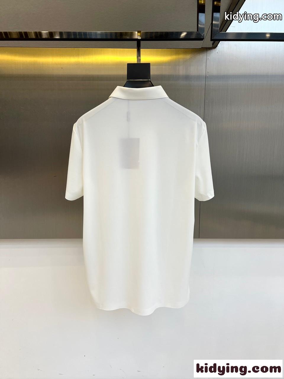 洗練された エルメネジルド・ゼニア Tシャツ 偽物 コットン ポロシャツ ホワイト-3