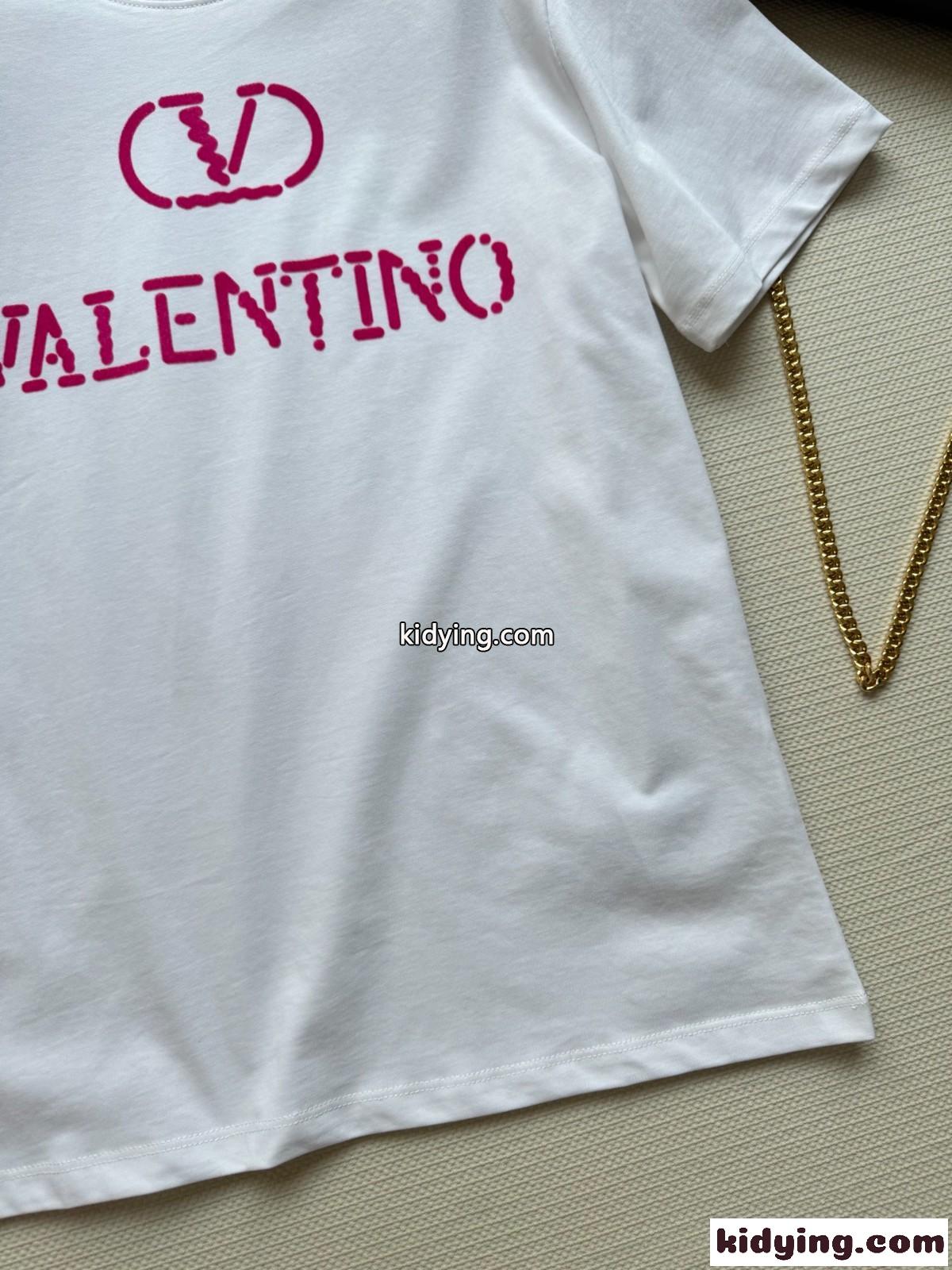 シンプル ロゴ コットン 半袖Tシャツ ヴァレンティノ Tシャツ スーパーコピー ホワイト-2