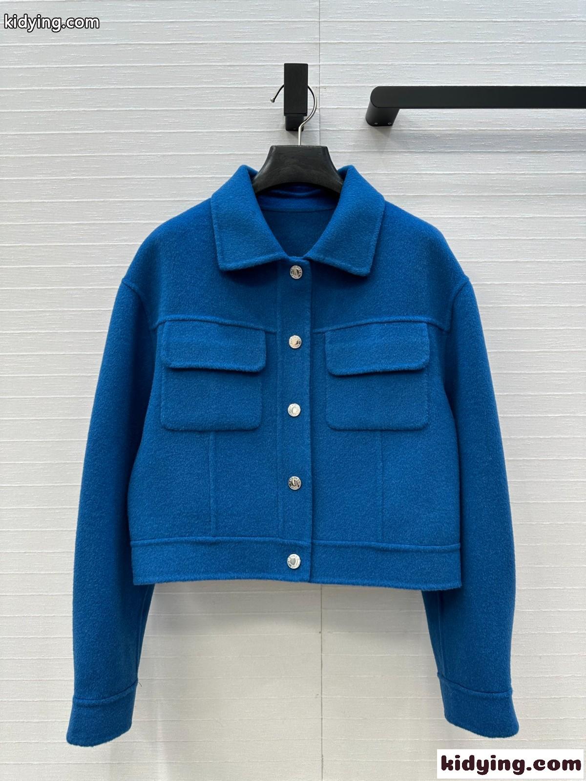 エルメス ジャケット コピー 洗練された カジュアル ショート丈ジャケット ブルー-0