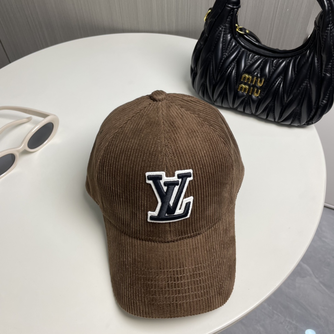 キャップ･LV シグネチャー コーデュロイ ルイヴィトン 帽子 コピー ブラウン-3