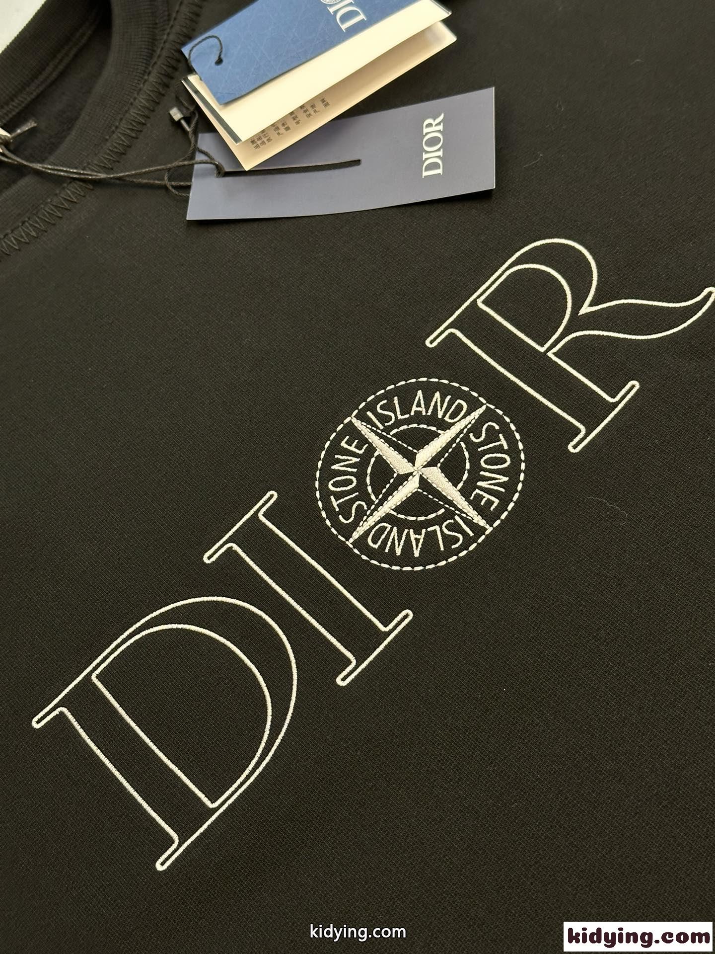 DIOR AND STONE ISLAND スウェットシャツ クリスチャン・ディオール Tシャツ コピー ブラック-3