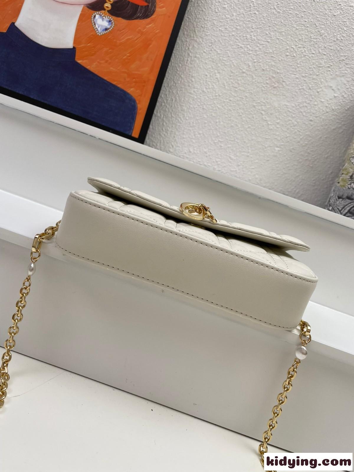 LADY DIOR フォンポーチ クリスチャン・ディオール バッグ コピー レディース チェーンバッグ ホワイト-3