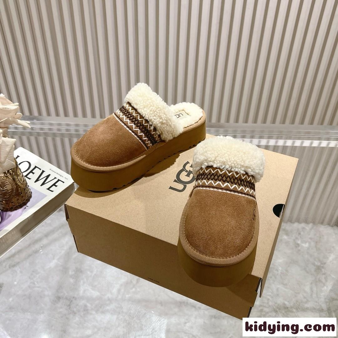 秋冬 カジュアル スエード ムートン スリッパ アグ サンダル スーパーコピー UGG ブラウン-1