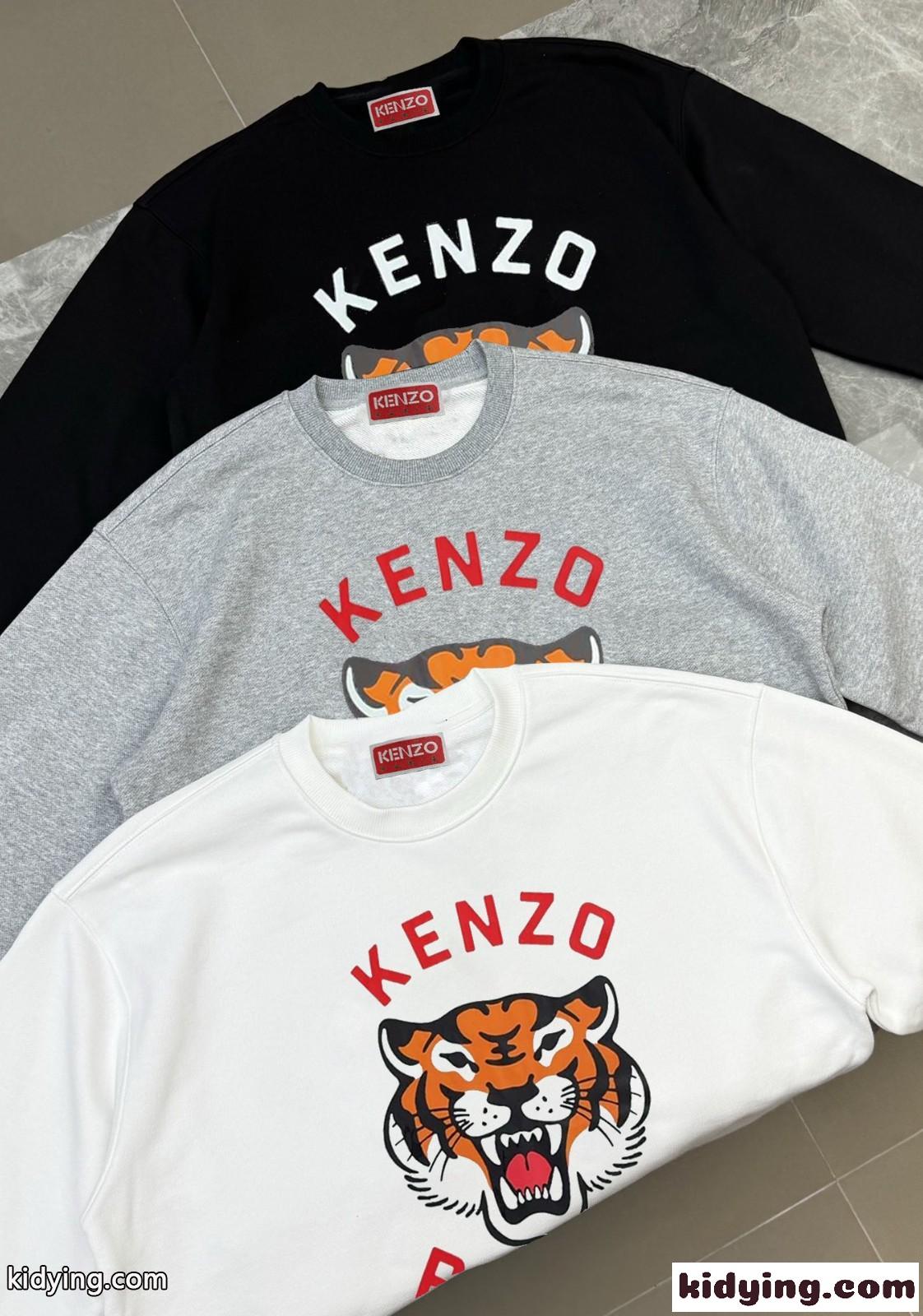 LUCKY TIGER プリント クルーネック スウェットシャツ ケンゾー Tシャツ コピー-4