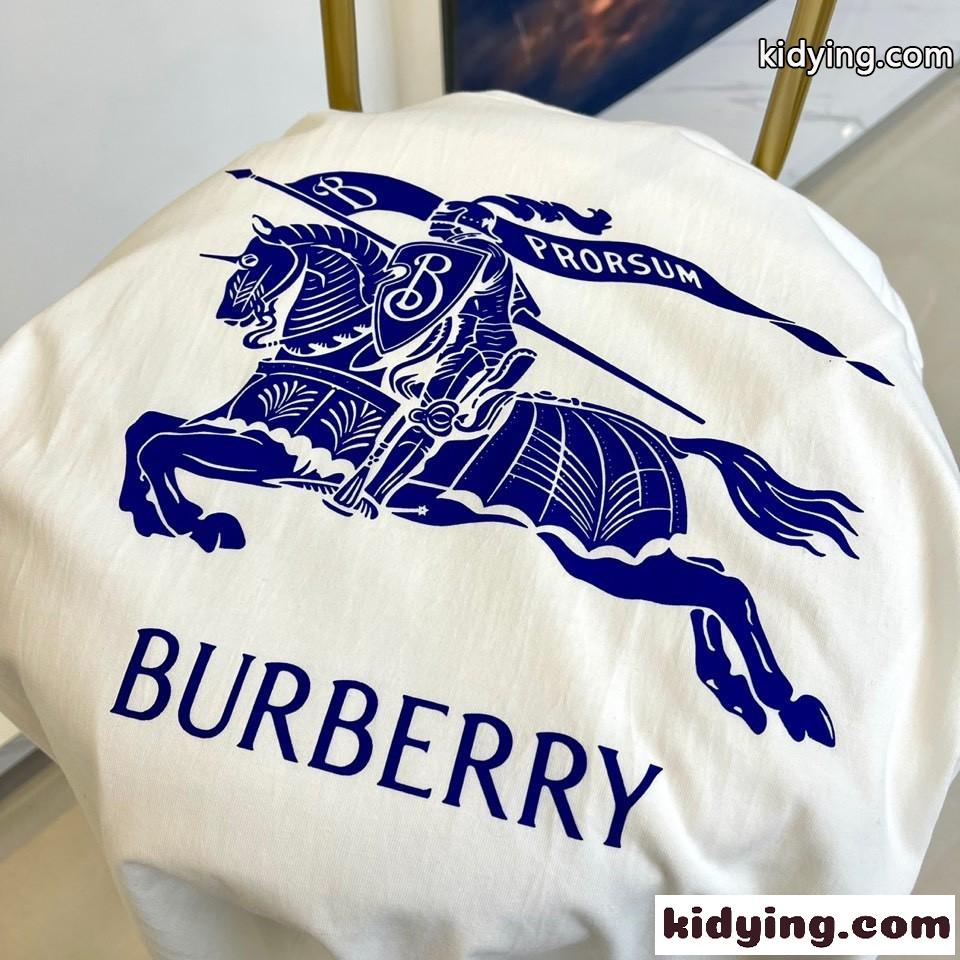 ベーシック 着回し ロゴ クルーネック バーバリー Tシャツ コピー メンズ 半袖 トップス ホワイト-1