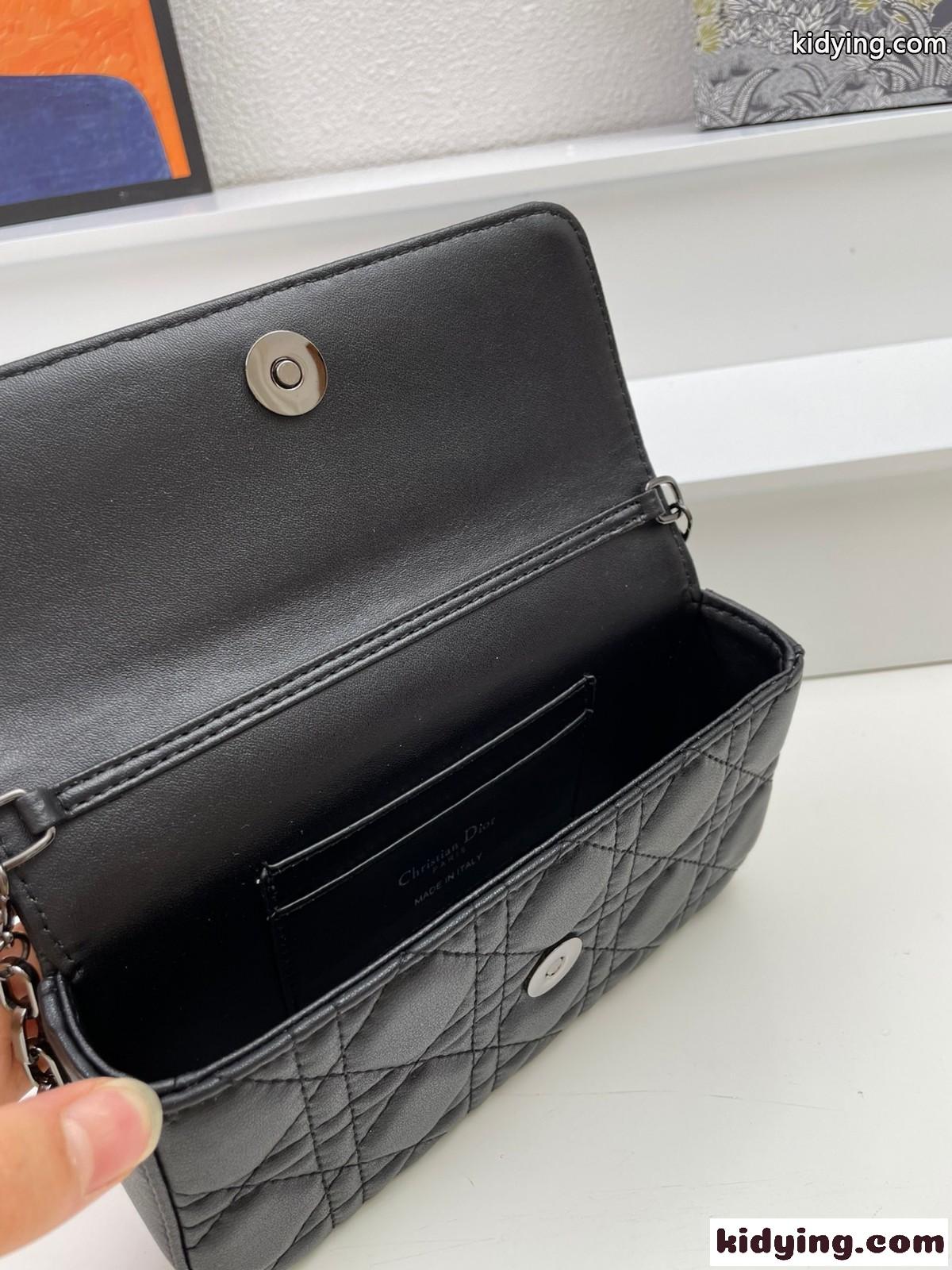 クリスチャン・ディオール バッグ コピー LADY DIOR フォンポーチ ブラック-3