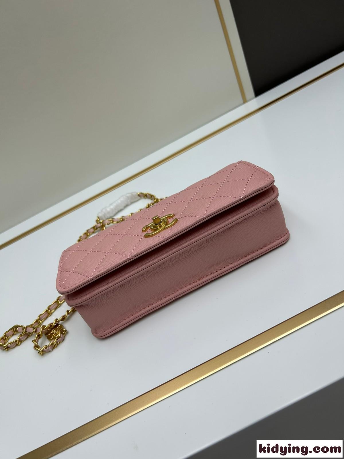 シャネル バッグ コピー 23K カメリア チェーン クラッチ ピンク-0