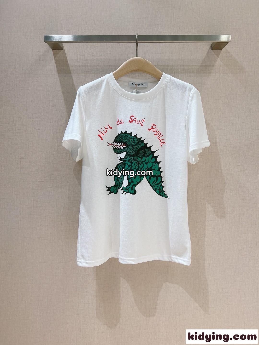 Dragon コットン & リネン 半袖Tシャツ クリスチャン・ディオール Tシャツ コピー ホワイト-0