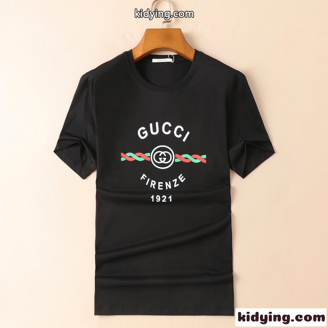 定番 合わせやすい ベーシック 快適 グッチ 半袖Tシャツ コピー おしゃれ プリント クルーネック トップス-0