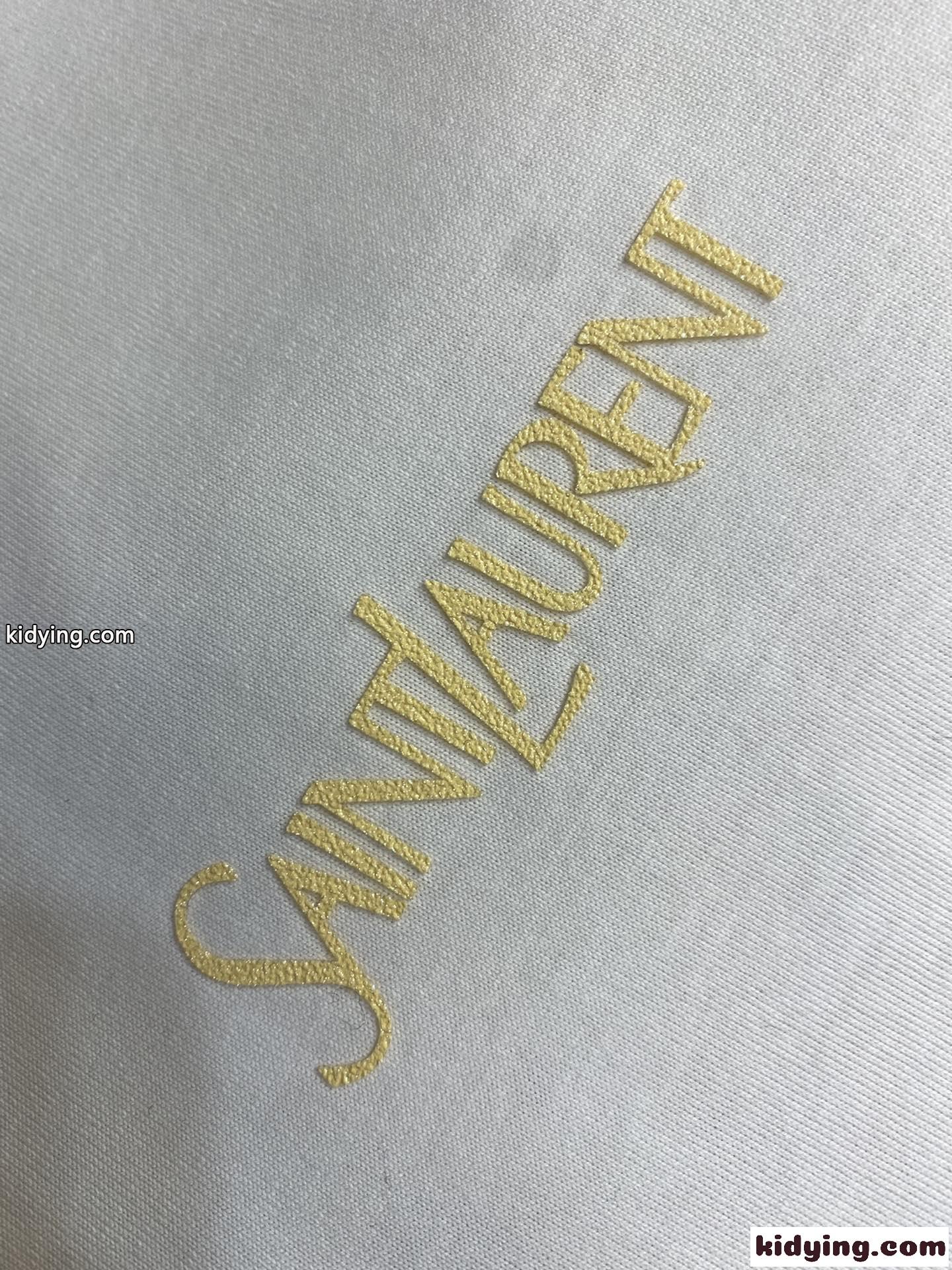 ベーシック ロゴ クルーネック コットン 半袖Tシャツ イヴ・サンローラン Tシャツ コピー-4