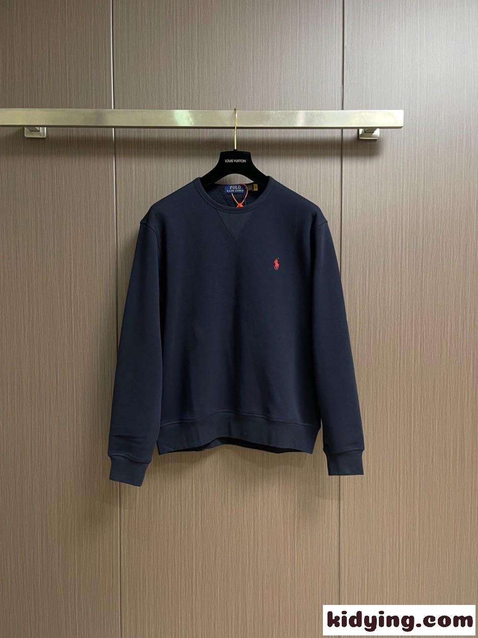 ラルフローレン Tシャツ 偽物 カジュアル コットン 裏起毛 スウェットシャツ ネイビー-0