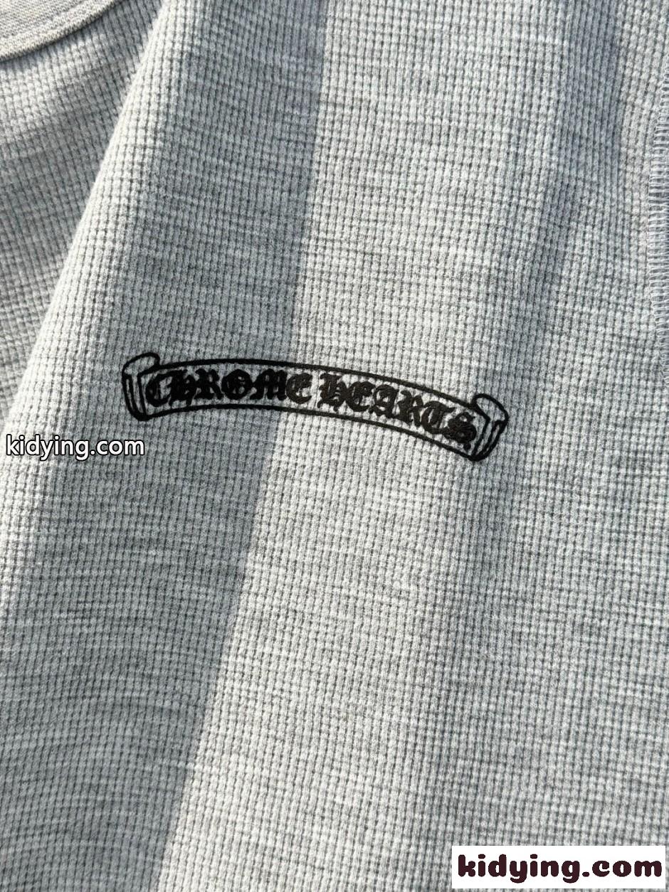 人気 カジュアル ロゴ入り 長袖Tシャツ クロムハーツ Tシャツ 偽物 グレー-2