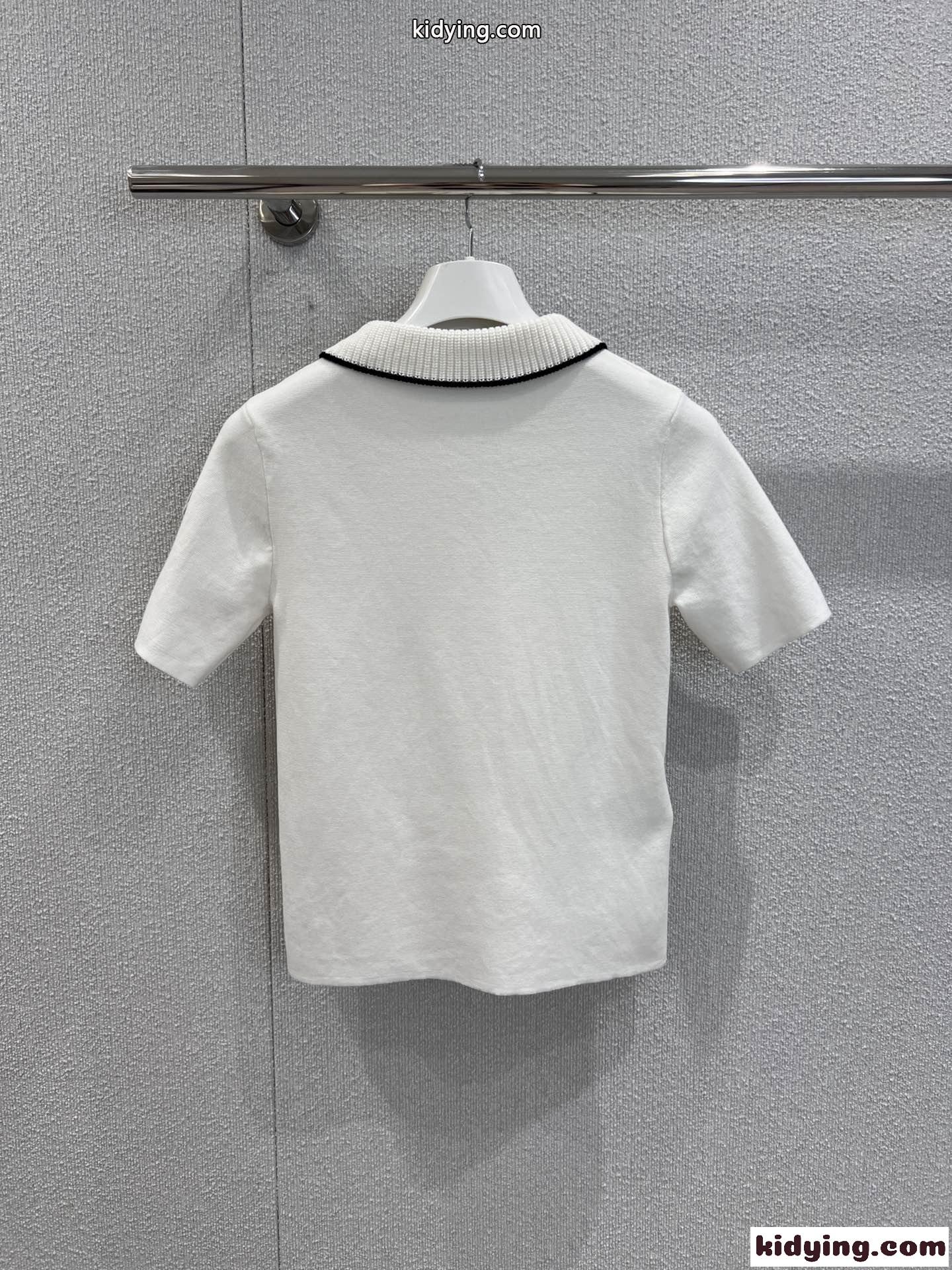 モンクレール Tシャツ 偽物 定番 コットンニットポロシャツ ホワイト-2