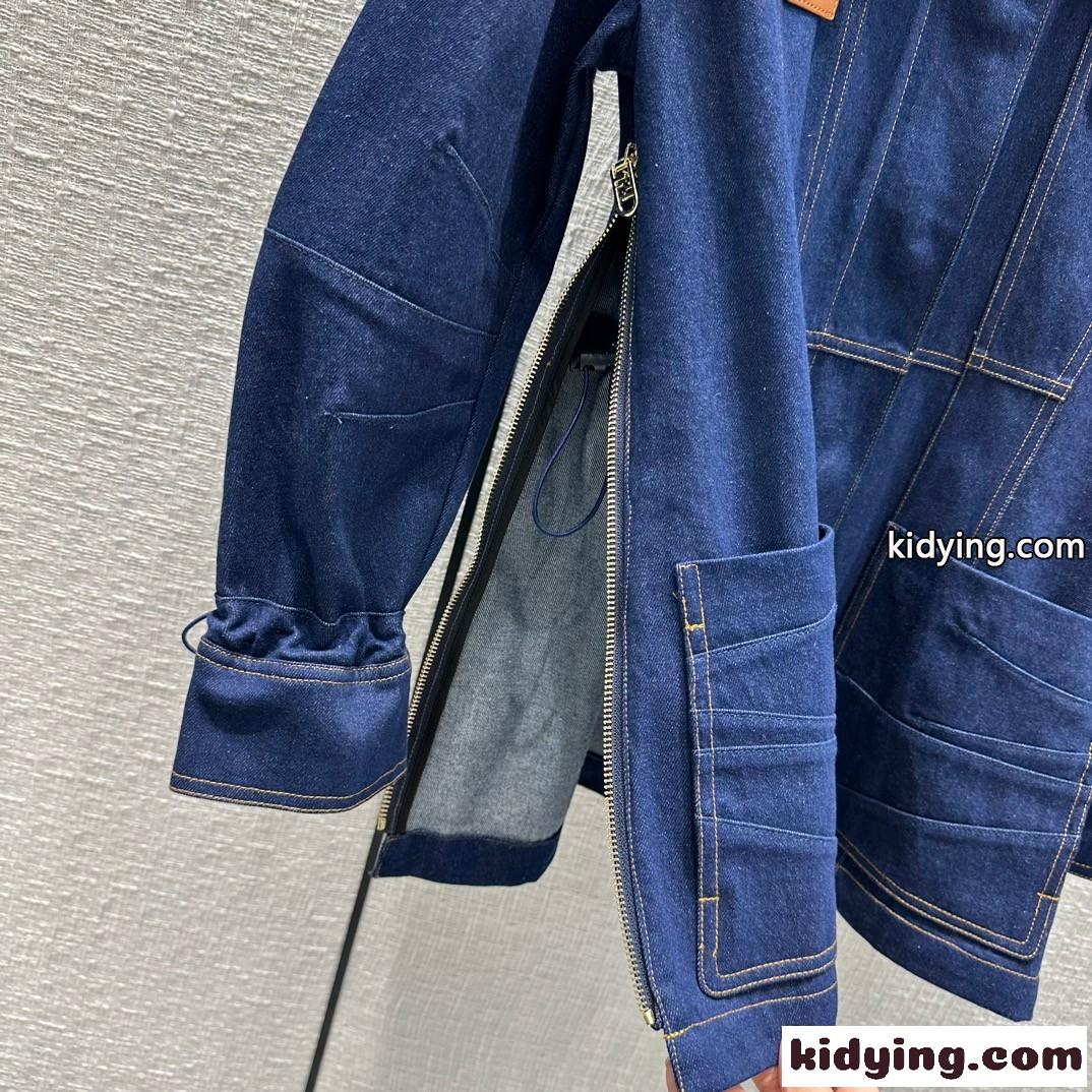 定番 人気 おしゃれ ブルー デニムジャケット フェンディ ジャケット コピー レディース-1